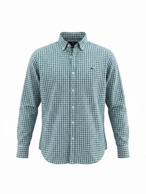 Vineyard Vines Whale Shirt Men’s L Blue Green Plaid Button Down